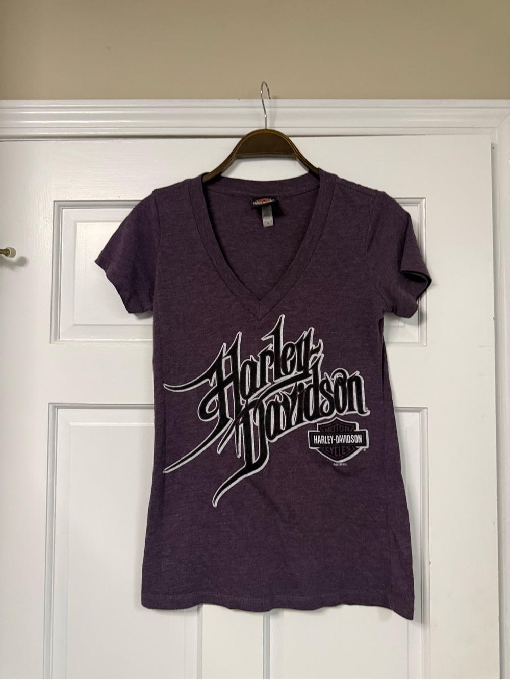 Harley-Davidson Purple V-Neck Script Logo Tee